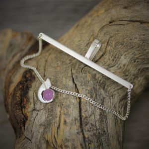 Northern Lights tie clamp with amethyst