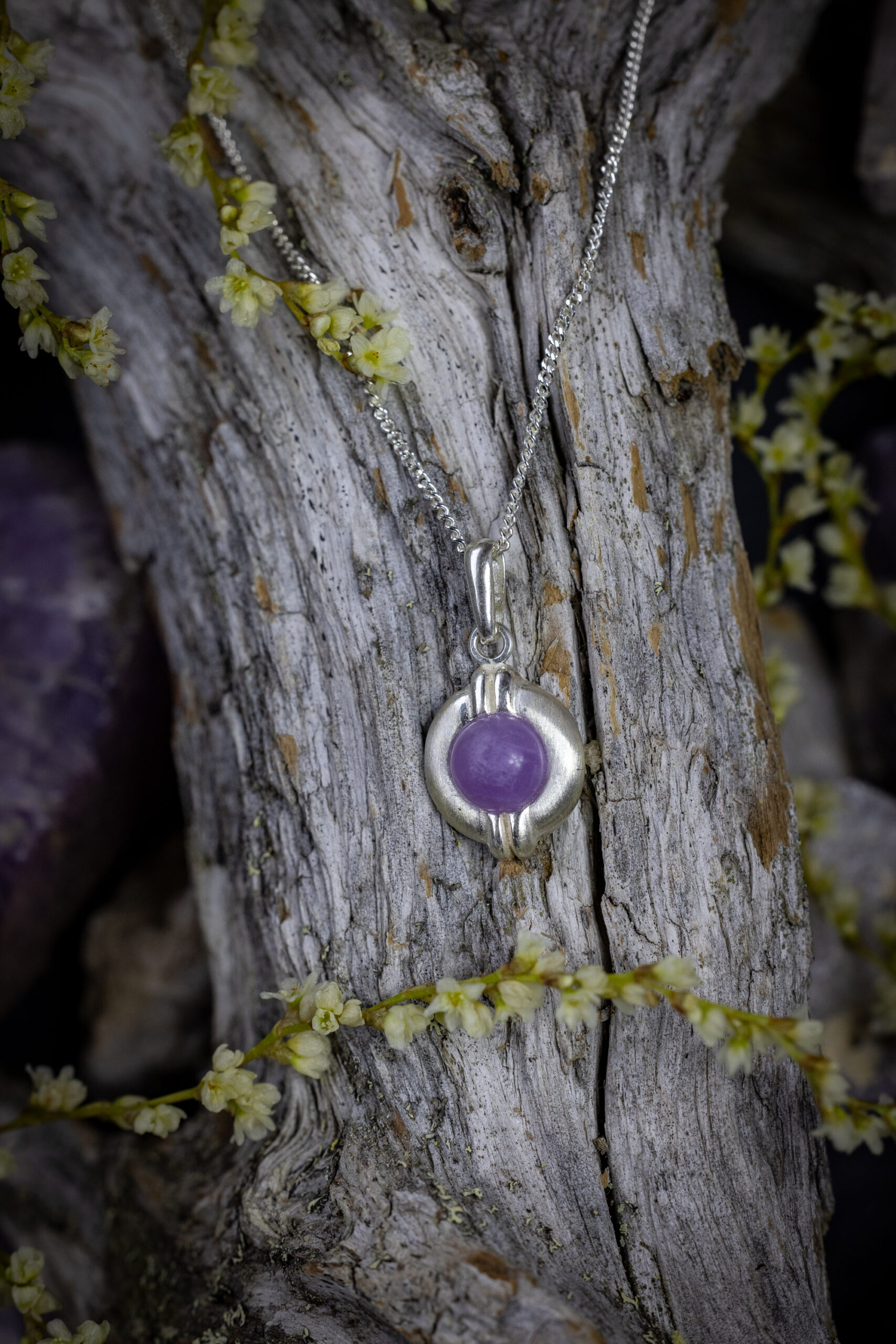 Quiet waters amethyst pendant, small