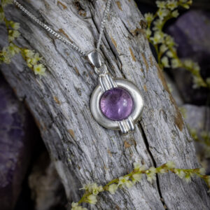 Quiet waters pendant with amethyst, big
